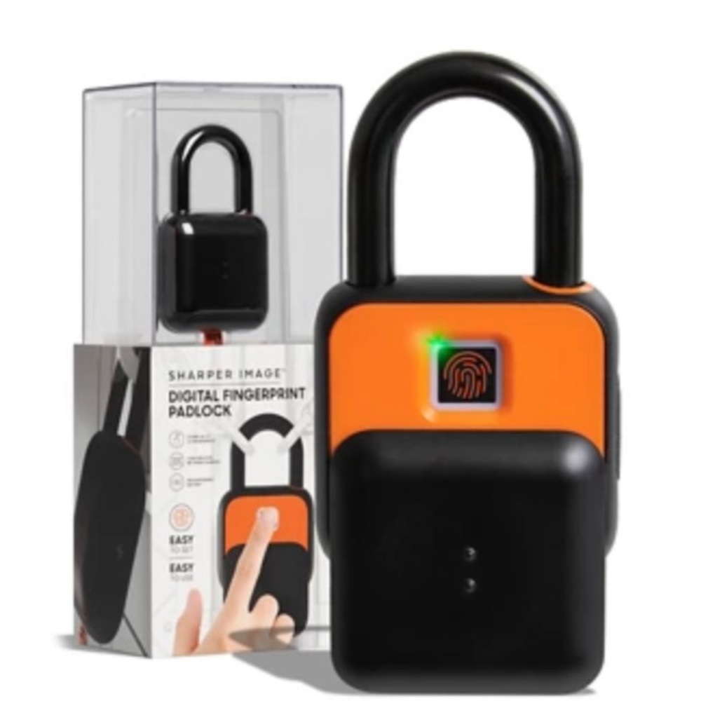 Digital Biometric Fingerprint Padlock Weatherproof Recharge Once/Yr = 2000locks